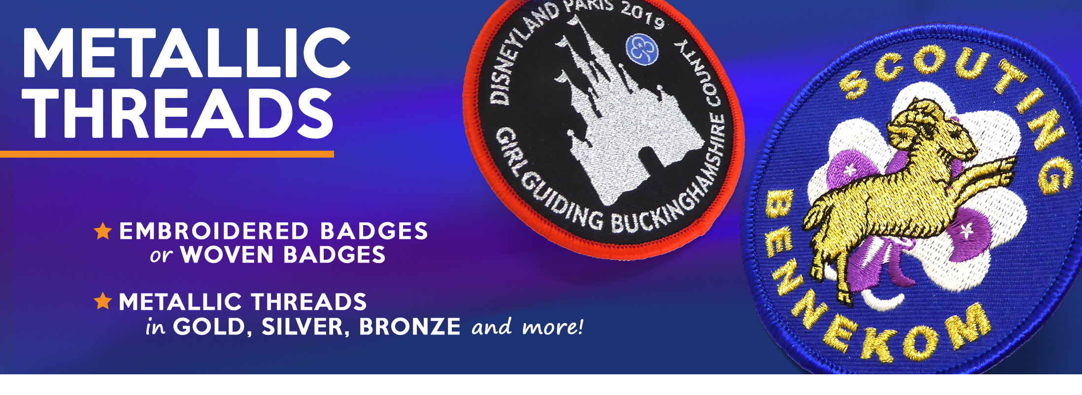 Metallic Thread Badges